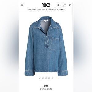 COS Indigo Button Down Shirt